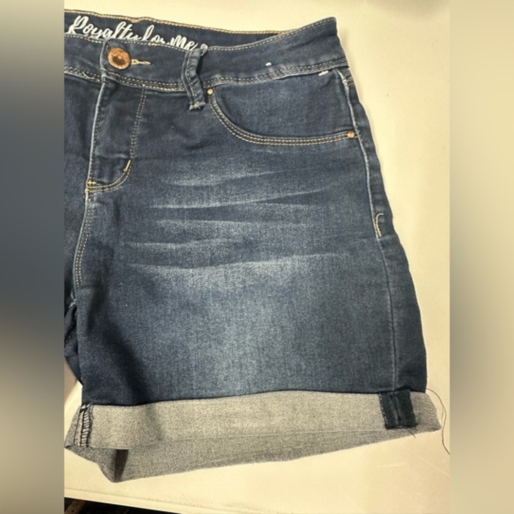 Royalty For Me Blue Jean Shorts with Distressed Hems - Picture 2 of 8